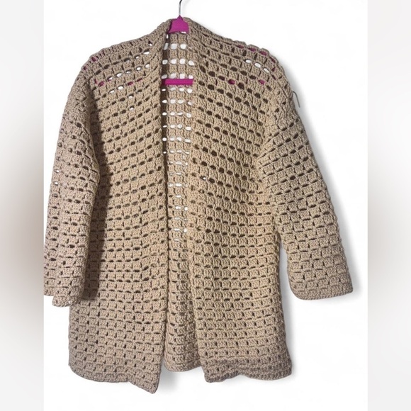 n/a Sweaters - Elegant Open-Front Crochet Cardigan